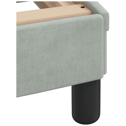 Giroletto senza Materasso Grigio Chiaro 80x200 cm Velluto - Foto 9