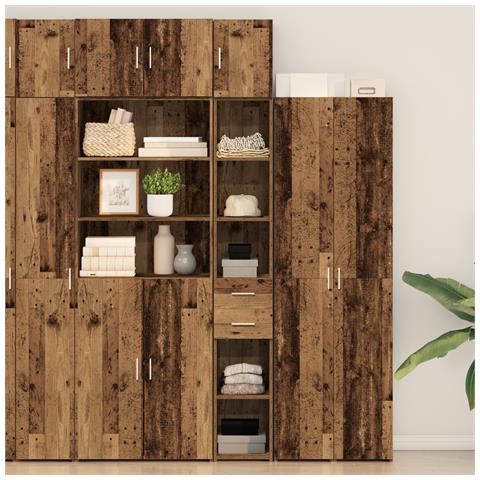 Mobile da Stoccaggio Sottile Legno Vecchio 30x42.5x225 cm Legno Ingegnerizzato - Foto 2