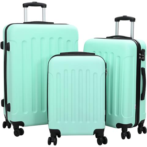 Set di valigie 3 pcs Bagaglio rigido Verde menta 20” 24” 28” ABS - Foto 1