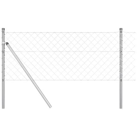 Recinzione in rete metallica con 7 pali 0.4x10 m Acciaio galvanizzato - Foto 1