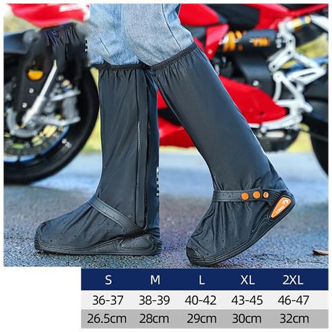 Copriscarpe Antipioggia Alti Impermeabili E Antiscivolo Per Uomo Black Xl - Foto 3