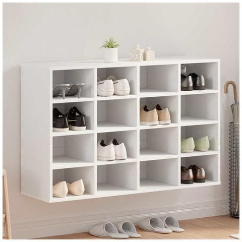 Scarpiera Bianco 103 x 30 x 67 cm Legno multistrato - Foto 2