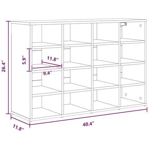 Scarpiera Bianco 103 x 30 x 67 cm Legno multistrato - Foto 9