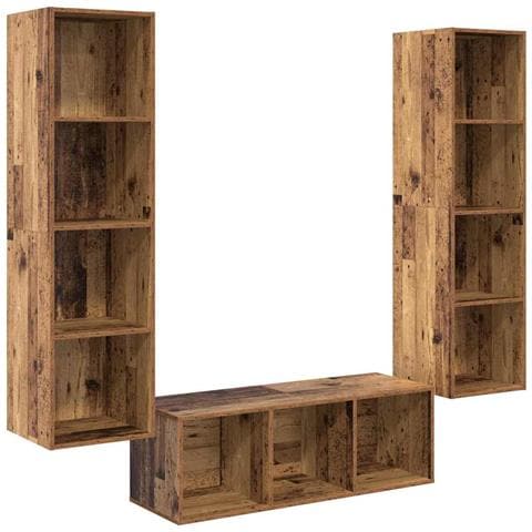 Set di mobili TV 3 pcs Legno vecchio 37 x 37 x 142.5 cm - Foto 1