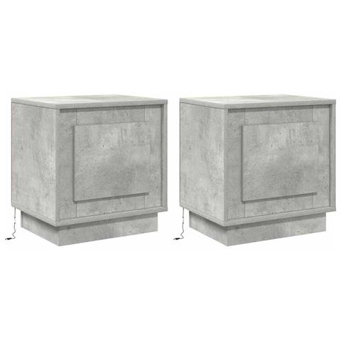Armadio da Notte con 2 pcs Grigio cemento 44 x 34.5 x 45 cm - Foto 1