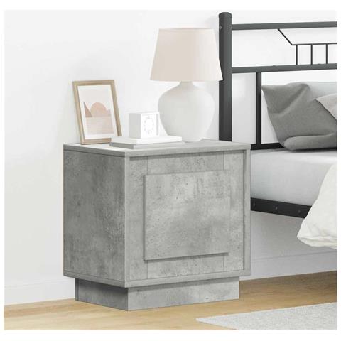 Armadio da Notte con 2 pcs Grigio cemento 44 x 34.5 x 45 cm - Foto 2