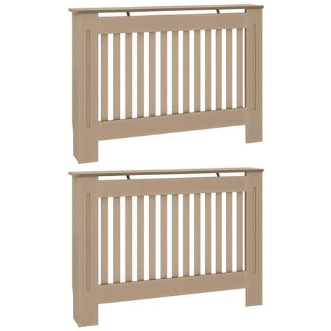 Copertura per radiatori 2 pcs Marrone 112 x 19 x 81.5 cm - Foto 1