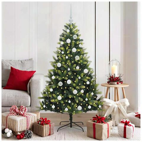 Albero di Natale Artificiale Pieghevole 150 LED Verde 150 cm - Foto 2