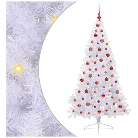 Albero di Natale artificiale Bianco 180 cm PVC e Acciaio - Foto 1