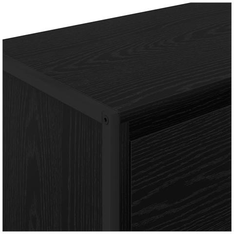 Mobile laterale Rovere Nero 96,5 x 30 x 75 cm Legno multistrato - Foto 9
