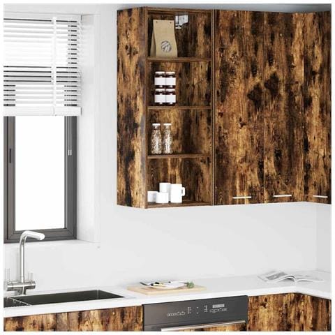 Armadio pensile Riga Rovere fumé 40 x 29,5 x 100 cm - Foto 2