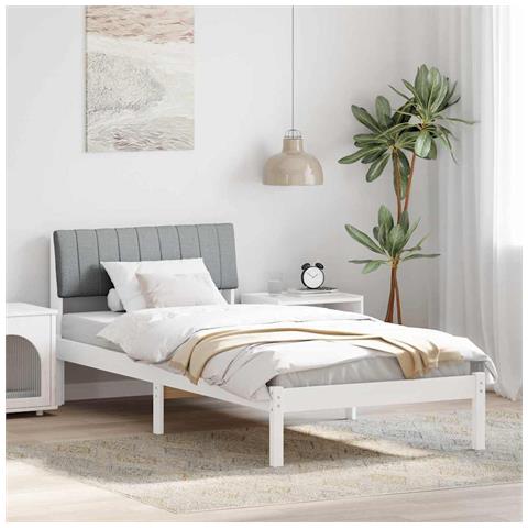 Struttura del Letto Bianco e grigio chiaro 90 x 200 cm - Foto 2