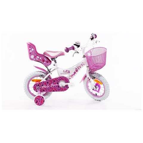 Sch Pink Love 12'' - Bicicletta Per Bambine (3-5 Anni), Ruote 12'', Telaio Acciaio, Con Accessori - Colore Bianco - Foto 1
