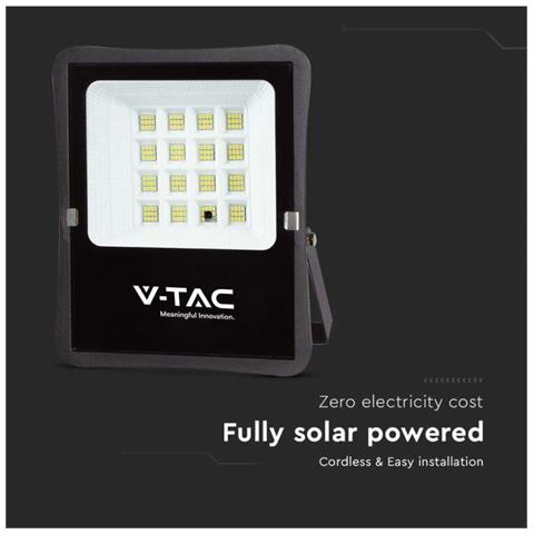 Faro LED con Telecomando e Pannello Solare 12W 6400K, colore Nero - Foto 3