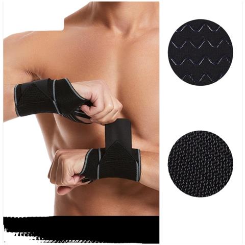 Fascia Da Polso Antidistorsione Regolabile Per Uomo - Supporto E Allenamento Professionale Grey - Foto 1