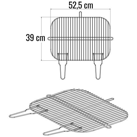 Griglia Singola In Acciaio Cromato - 52,5 X 39 Cm - Foto 1