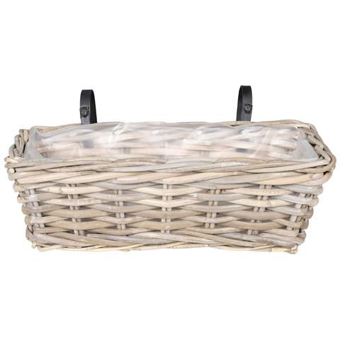Cestino Appendibile per Piante 2 pcs Grigio 48 x 22 x 15 cm - Foto 2