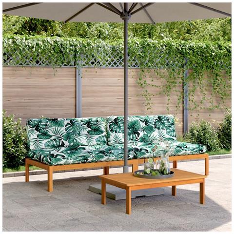 Divani Centrali Pallet Giardino con Cuscini 2pz Massello Acacia - Foto 2