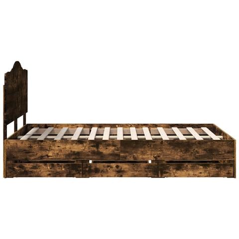 Struttura del letto con cassetto Rovere fumé 120 x 200 cm - Foto 9