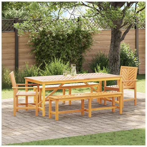 Set da Pranzo per Giardino 5 pcs Marrone - Foto 2