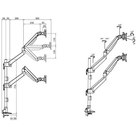 4288 Supporti a parete per TV 81,3 cm (32") Scrivania Nero - Foto 2
