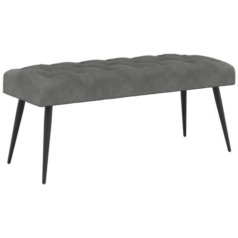 Panchina con bottoni imbottiti Grigio Scuro 110 x 40 x 46 cm - Foto 1
