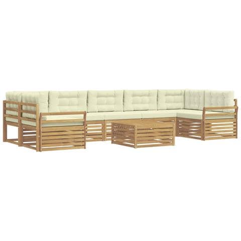 Set di divani da esterno 8 pcs Bianco e Crema - Foto 1