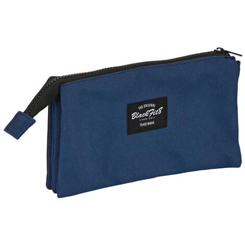 Astuccio Scuola Blackfit8 Urban Nero Blu Marino (22 X 12 X 3 Cm) - Foto 1