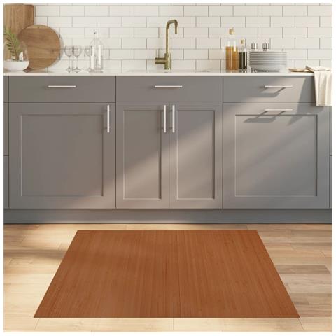 Tappeto Rettangolare Marrone 100x100 Cm In Bambù - Foto 1