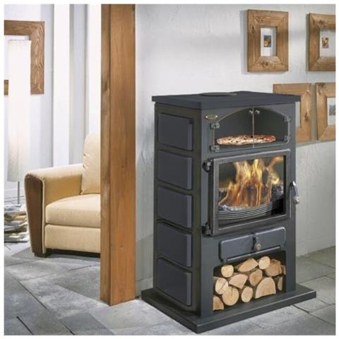 Stufa A Legna In Ghisa Da 12kw Verniciata Antracite - 350104000053 - Foto 1