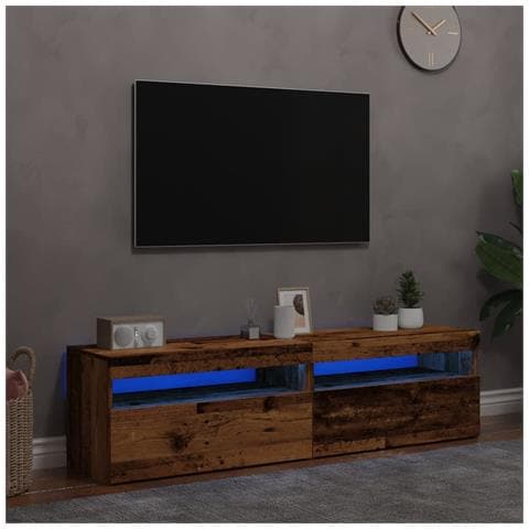 Mobili Porta Tv Con Led 2 Pz Legno Antico In Legno Multistrato - Foto 1