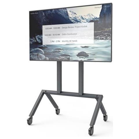H714-bg Carrello E Supporto Multimediale Nero Pannello Piatto Carrello Multimediale - Foto 2