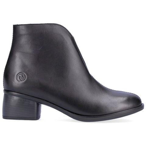 Black Casual Closed Booties Stivaletti Pelle Scarpe Donna Nero Eu 38, R8870-00 - Foto 1