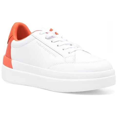 Feminine Sneaker With Pop Sneakers Pelle Scarpe Donna Bianco Eu 36, Fw0fw06896 0k9 - Foto 1
