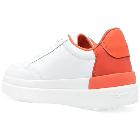 Feminine Sneaker With Pop Sneakers Pelle Scarpe Donna Bianco Eu 36, Fw0fw06896 0k9 - Foto 3