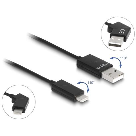 Cavo USB 2.0 Tipo-A maschio a USB Type-C maschio ruotabile con ricarica rapida da 60 W 1,2 m - Foto 2