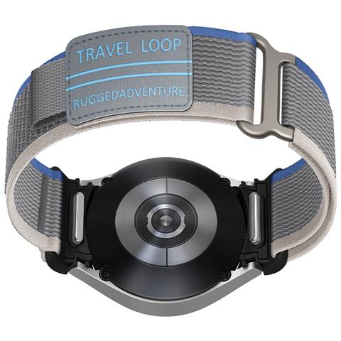 Cinturino In Nylon Intrecciato Per Samsung Watch 4/5/6/7/fe Blue + Grey M - Foto 1