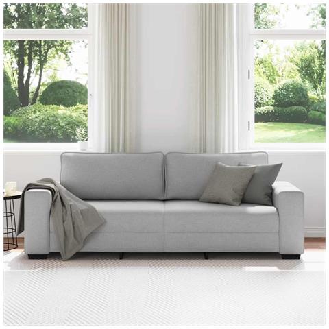 Divano a 3 Posti Grigio Nuvola 180 cm in Tessuto - Foto 2