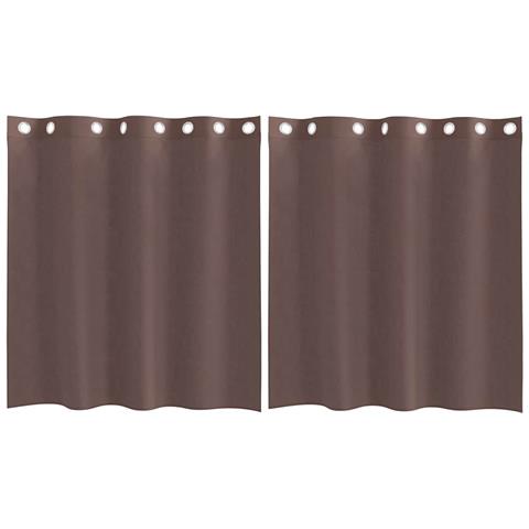 Tende In Voile Con Occhielli 2 Pz Marrone 140x140 Cm - Foto 2