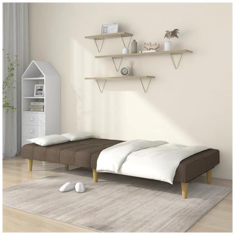 Divano Letto A 2 Posti Tortora In Tessuto - Foto 2