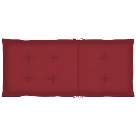 Sedie Da Giardino 6 Pz Con Cuscini Rosso Vino Massello Di Teak - Foto 8