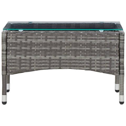 Tavolino Da Caffè Grigio 60x40x36 Cm In Polyrattan - Foto 1