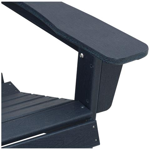 Set di Lounge da Giardino 3 Pezzi Blu Navi HDPE, Sedia Adirondack con Poggiapiedi Blu Navi HDPE, Tavolino Laterale Blu Navi 38x38x46 cm HDPE - Foto 9