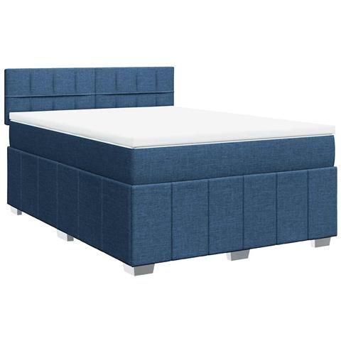 Giroletto a Molle con Materasso Blu 140x190 cm in Tessuto - Foto 1