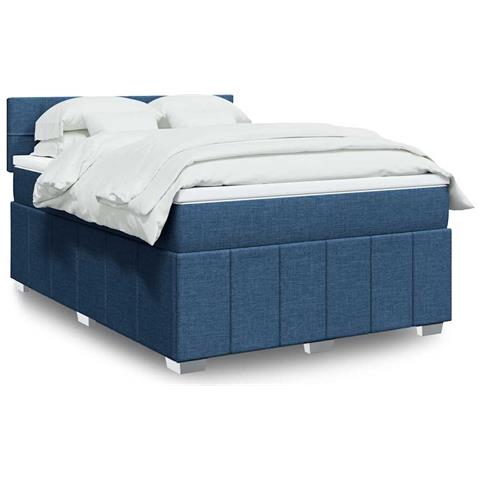 Giroletto a Molle con Materasso Blu 140x190 cm in Tessuto - Foto 2