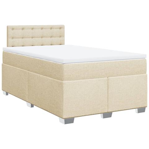 Giroletto a Molle con Materasso Crema 120x190 cm in Tessuto - Foto 2