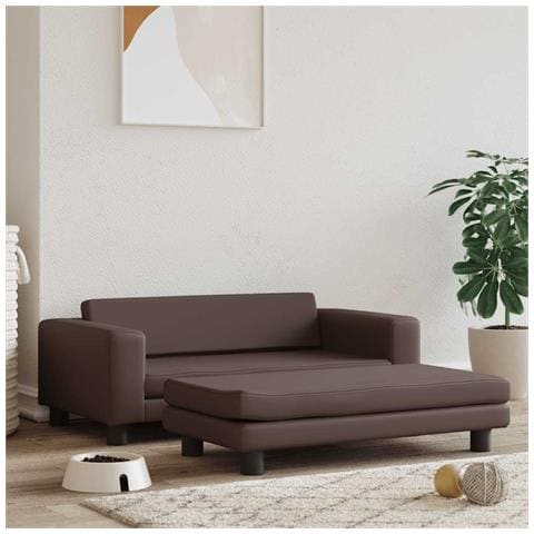Lettino per Cani con Estensione Marrone 100x50x30 cm Similpelle - Foto 2