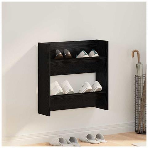 Armadi per scarpe da muro Altro Rovere nero Legno multistrato - Foto 2