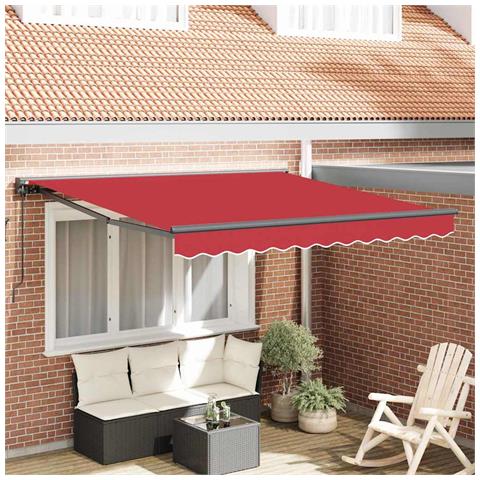 Tenda Retrattile Rosso 350x250 cm Tessuto - Foto 2