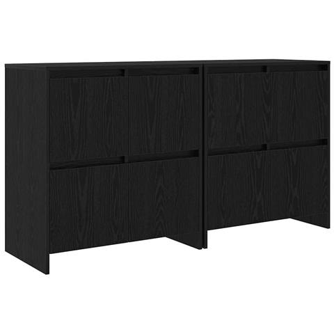 Sideboards 2 pcs Rovere nero 70 x 41 x 75 cm Legno multistrato - Foto 1